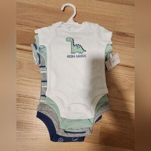 Adora-Saurus Kids Bodysuit Set - White, Gray, Blue